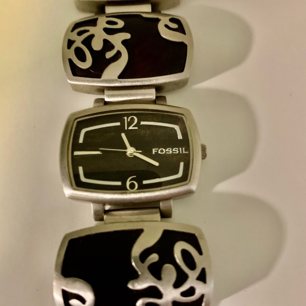 Fossil Black/Brown and Silver Bracelet Watch